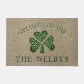 シャムロアートックパーソナライズされたアイリッシュウェルカムドアマット ドアマット (正面)