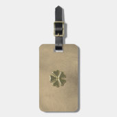 シャムロエレガントックセントパトリックの日、革 ラゲッジタグ (正面縦)