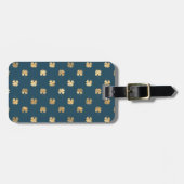 シャムロックかわいらし付き青 ラゲッジタグ (正面横)