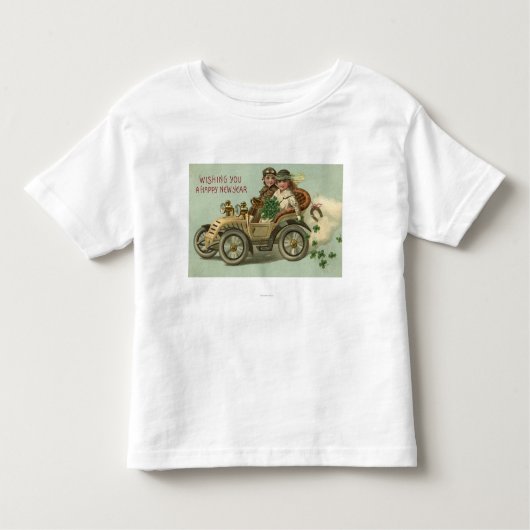 シャムロックが付いている車の子供 トドラーTシャツ (正面)
