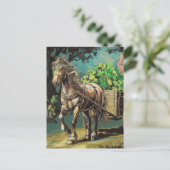 シャムロックだらけの荷車を引く馬 ポストカード (スタンド正面)