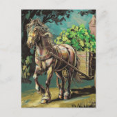 シャムロックだらけの荷車を引く馬 ポストカード (正面)