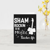 シャムロックでミュージックティーチャーライフ楽しいセントパトリック カード (黄色い花)