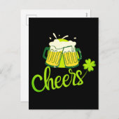 シャムロックで乾杯 - セントパトリックデー シーズンポストカード (正面/裏面)