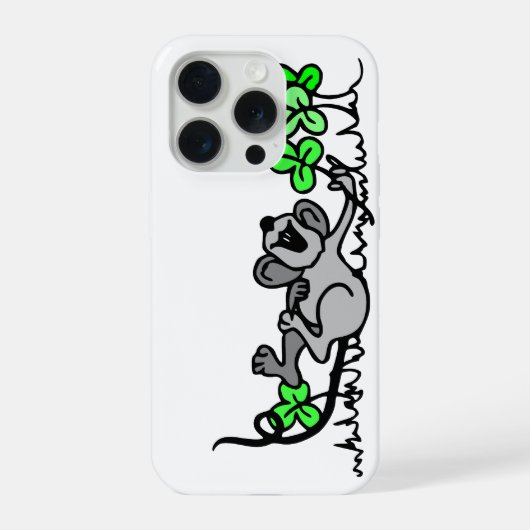 シャムロックで遊ぶネズミ iPhoneケース (裏面)