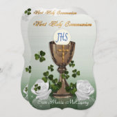 シャムロックとのアイルランド最初の聖餐式の招待 招待状 (正面/裏面)