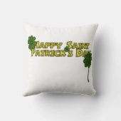 シャムロックとの幸せな聖パトリックの日のご挨拶 クッション (裏面)