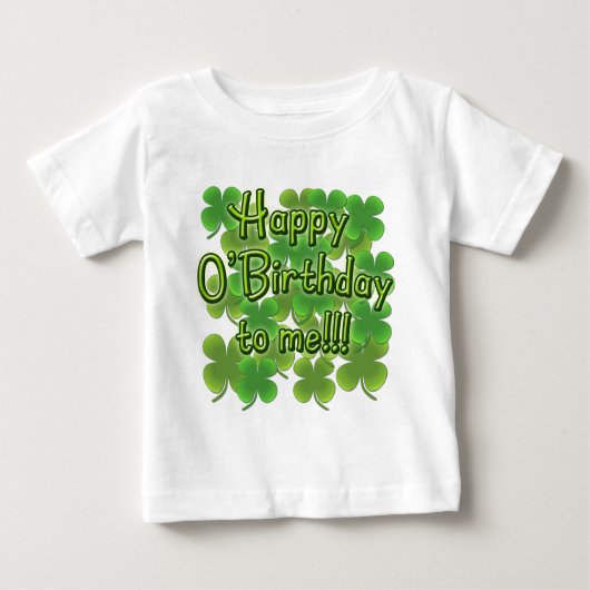 シャムロックとの私への幸せなO'Birthday ベビーTシャツ (正面)