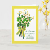 シャムロックとガールフレンドの聖パトリックの日 カード (黄色い花)