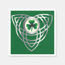 シャムロックとケルト結び目模様 スタンダードカクテルナプキン