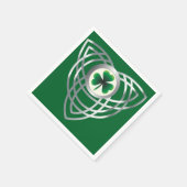 シャムロックとケルト結び目模様 スタンダードカクテルナプキン (角)