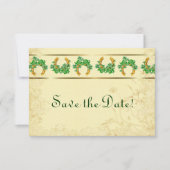 シャムロックとゴールドのアイルランド風セーブ・ザ・デート セーブザデート (正面)