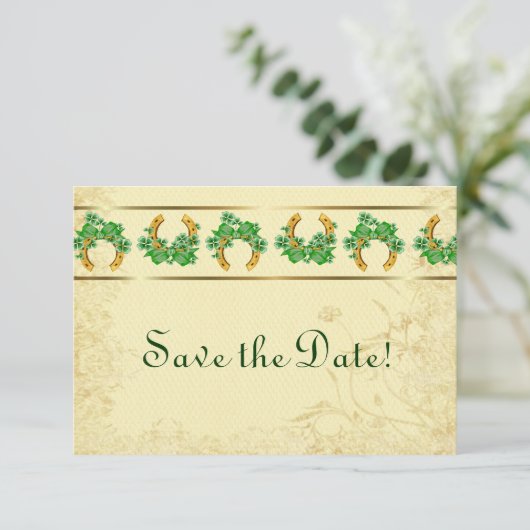 シャムロックとゴールドのアイルランド風セーブ・ザ・デート セーブザデート (スタンド正面)