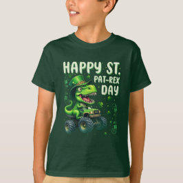 シャムロックとサンパットトレックスデイ恐竜の幸せ Tシャツ