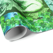 シャムロックとセントパトリックの猫メイキング音楽 ラッピングペーパー (ロールコーナー)