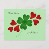 シャムロックとハートグ淡い色のリーン ポストカード (正面)