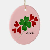 シャムロックとハート セラミックオーナメント (右)