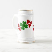 シャムロックとハート ビールジョッキ (正面左)