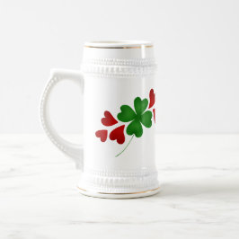 シャムロックとハート ビールジョッキ