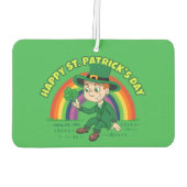 シャムロックとレインボーを備えた可愛い漫画レプレシャン カーエアーフレッシュナー (裏面)