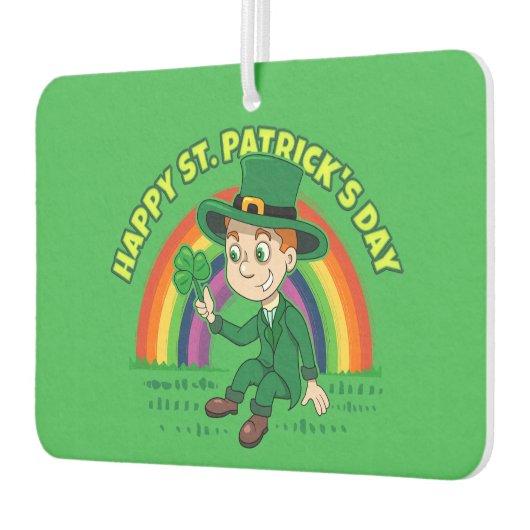 シャムロックとレインボーを備えた可愛い漫画レプレシャン カーエアーフレッシュナー (左)