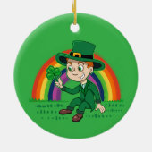 シャムロックとレインボーを備えた可愛い漫画レプレシャン セラミックオーナメント (裏面)