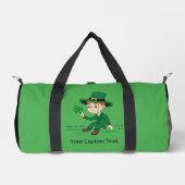 シャムロックとレインボーを備えた可愛い漫画レプレシャン ダッフルバッグ (正面)