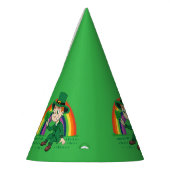 シャムロックとレインボーを備えた可愛い漫画レプレシャン パーティーハット (左)