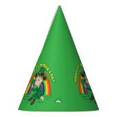 シャムロックとレインボーを備えた可愛い漫画レプレシャン パーティーハット (左)