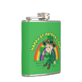 シャムロックとレインボーを備えた可愛い漫画レプレシャン フラスク (右)