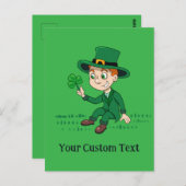 シャムロックとレインボーを備えた可愛い漫画レプレシャン ポストカード (正面/裏面)