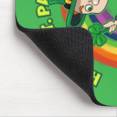 シャムロックとレインボーを備えた可愛い漫画レプレシャン マウスパッド (コーナー)