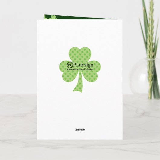 シャムロックと水玉模様聖パトリックの日 カード (裏面)