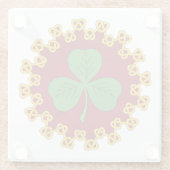 シャムロックと結び糸細工オンレッド ガラスコースター (裏面)