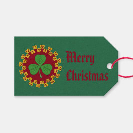 シャムロックと結び糸細工オンレッド ギフトタグ