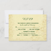 シャムロックと金ゴールドアイルランドRSVP 出欠カード (裏面)