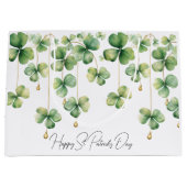 シャムロックと金ゴールドビーズ ラージペーパーバッグ (正面)