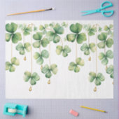 シャムロックと金ゴールドビーズ 薄葉紙 (クラフト)