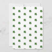 シャムロックと金ゴールドホースシューリースブライダルシャワー 招待状 (裏面)