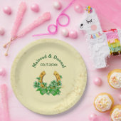 シャムロックと金ゴールド結婚アイルランドカスタマイズ-  ペーパープレート (パーティー)