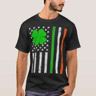 シャムロックとSt patricks・ダのアメリカ国旗 Tシャツ