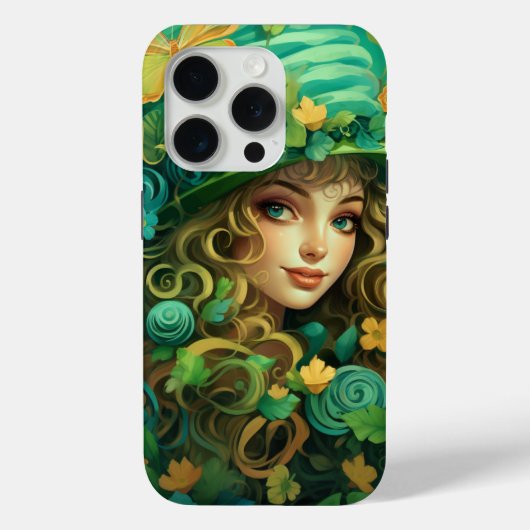シャムロックに囲まれた可愛いアイルランドの少女 Case-Mate iPhoneケース (裏面)