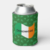 シャムロックのあるアイルランド国旗 缶クーラー (缶正面)