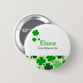 シャムロックのアイルランドの名札のパーソナライズなボタン 缶バッジ (正面&裏面)