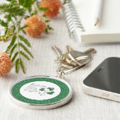 シャムロックのアイルランドの女の子の引用文円形のKeychain キーホルダー (側面)
