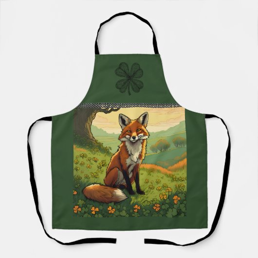 シャムロックのキツネ エプロン (正面)