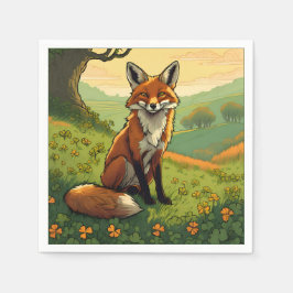 シャムロックのキツネ スタンダードカクテルナプキン