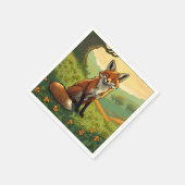 シャムロックのキツネ スタンダードカクテルナプキン (角)