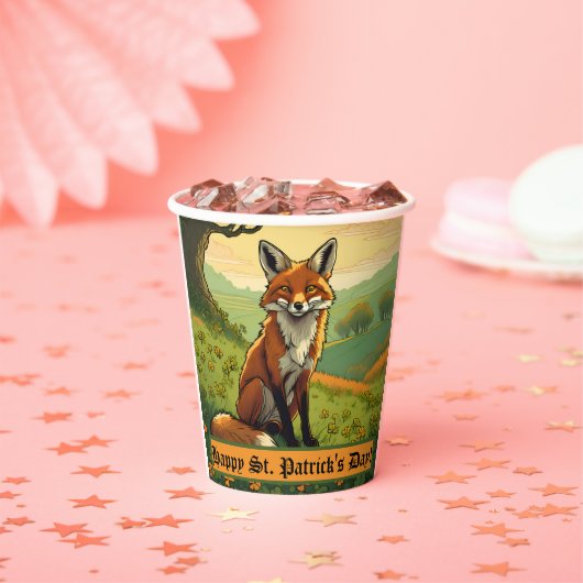 シャムロックのキツネ 紙コップ (インサイチュ)