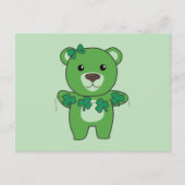 シャムロックのクマかわいい動物の運はがき ポストカード (正面)